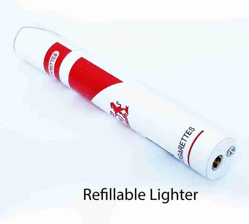 Alkey Stylish Cigarette Shaped Lighter With Pencil & Round Shape Cigarette Metal, Refillable Classic Pocket Lighter Slim Design (Multicolor)