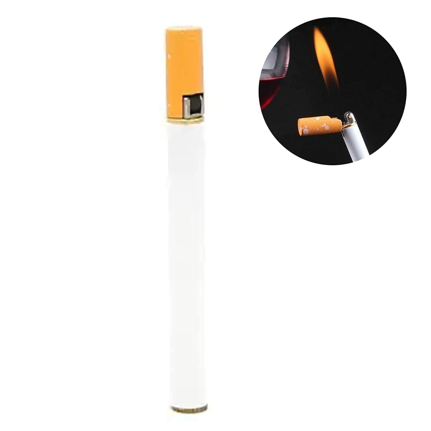 Alkey Stylish Cigarette Shaped Lighter With Pencil & Round Shape Cigarette Metal, Refillable Classic Pocket Lighter Slim Design (Multicolor)