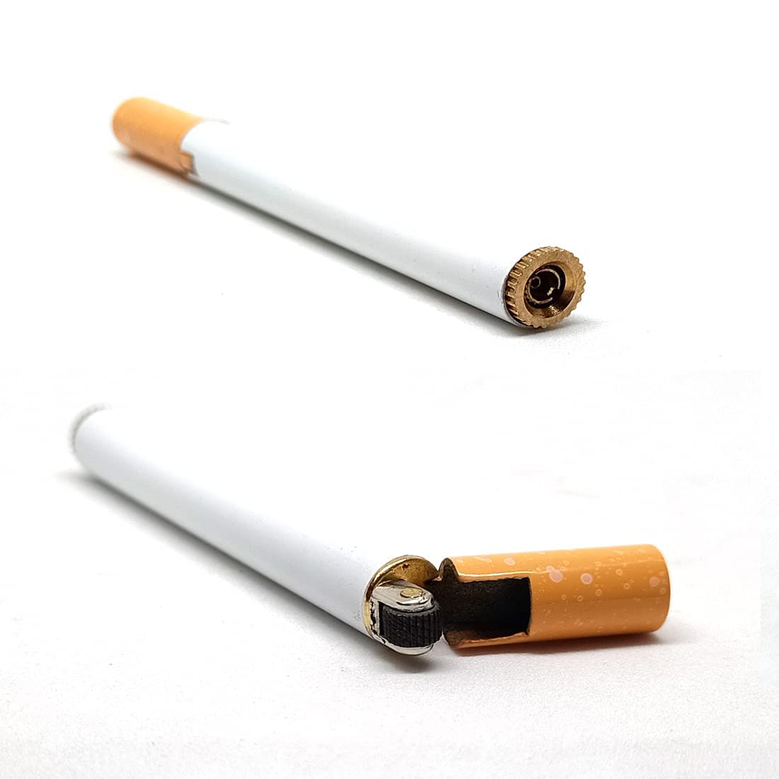 Alkey Stylish Cigarette Shaped Lighter With Pencil & Round Shape Cigarette Metal, Refillable Classic Pocket Lighter Slim Design (Multicolor)