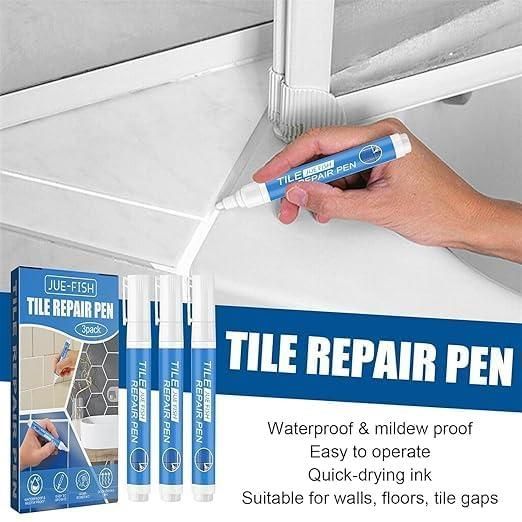 Tile Repair Pen (Pack of 2) Grout Pen for Bathroom, Kitchen, Floor & Wall Tiles