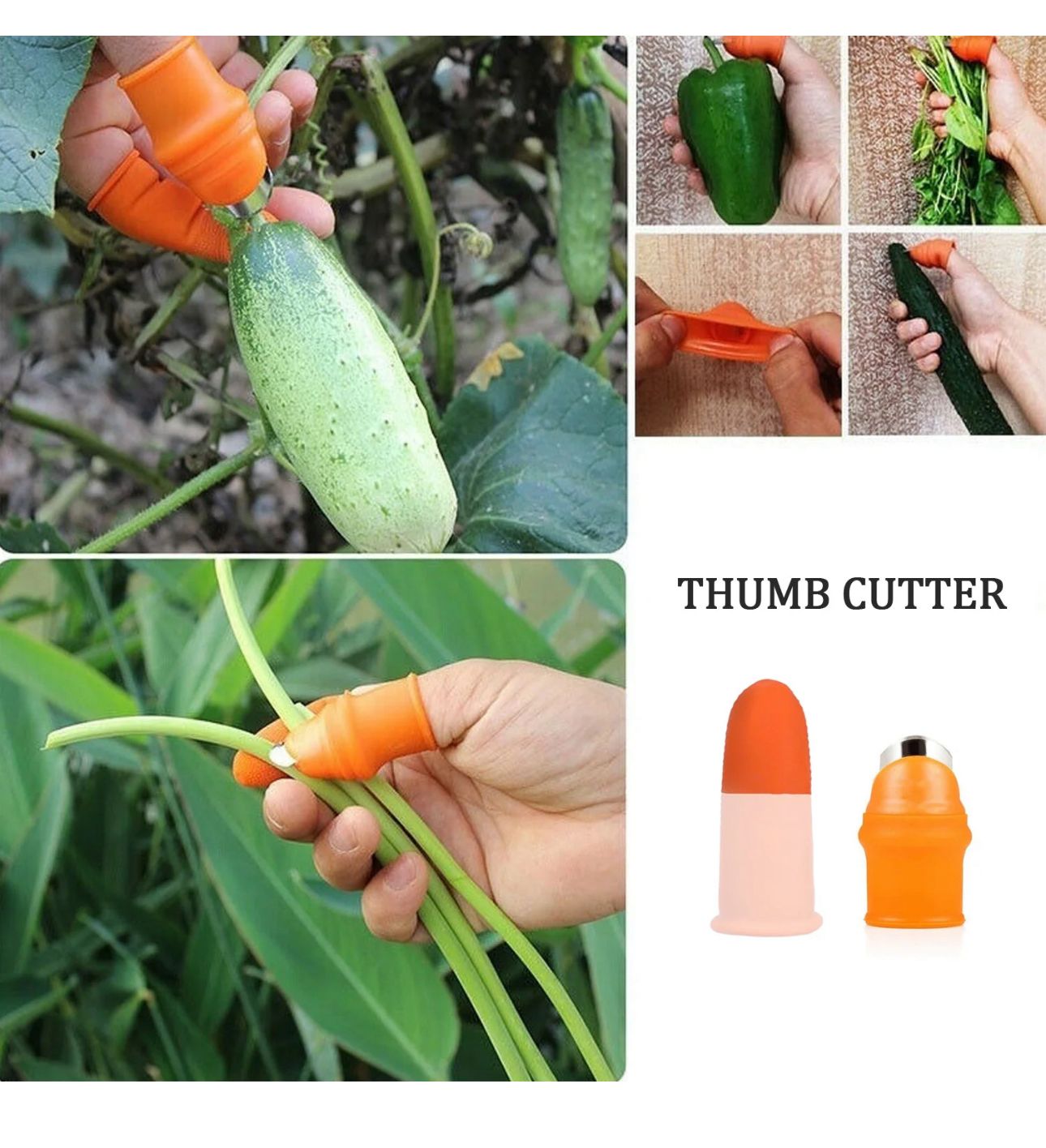 Vegetable Thumb Cutter & Tool With Effective Sharp Cutting Blade System
